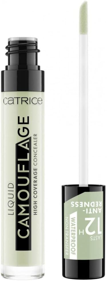 Catrice Liquid Camouflage High Coverage Concealer, No. 200 Anti-Red, Green, for Combination Skin, for Dry Skin, for Blemished Skin, Long-Lasting, Vegan, Oil-Free, Waterproof (5 ml) Greenwize