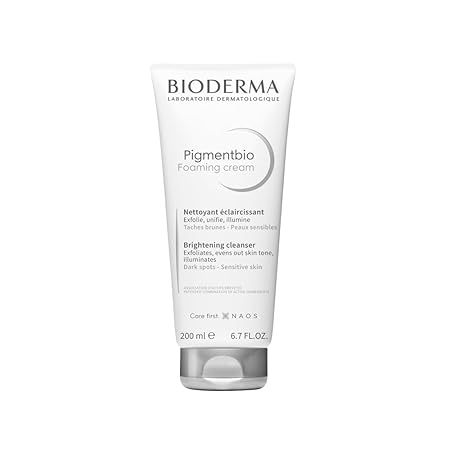 Bioderma Pigmentbio Foaming Cream Cleanser - Brightening Dark Spot & Pigmentation Reducer, Exfoliator Cream Cleanser Gently Brightens & Evens Skin Tone, 200ml BioDerma