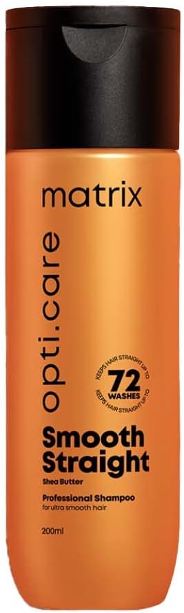 Matrix OptiCare Smooth Straight Professional Shampoo, Hydrating and Moisturizing Shea Butter for Dry Damaged Hair, Smoothing, Straightening and Frizz Control for Curly Hair, Paraben Free, 200 ml Greenwize