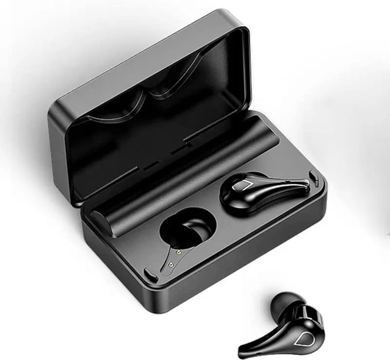 E TWS H3 In Ear Wireless Gaming Earbuds with Powerbank, Noise Cancelling Bluetooth 5.0 Headphones for Music, Sports and Calls, LED Display Mirror Metal Charging Case, IPX7 Waterproof, Black Greenwize