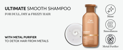 Wella Professionals Ultimate Smooth Shampoo - Nourishing Hair Shampoo With Squalane & Omega 9 - For Dry, Dull & Frizzy Hair (250ml) Wella Professionals