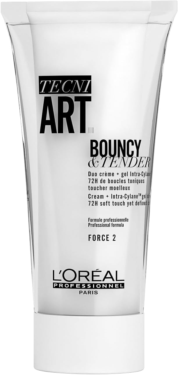 L'Oréal Professionnel Tecni.ART Bouncy Hair Styling Cream, Soft Touch, Defined Hair Styling, Frizz Protection, 150ml Greenwize