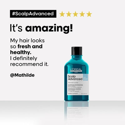 L'Oréal Professionnel Scalp Advanced Anti-Dandruff Dermo-Clarifier Shampoo, For Dry and Oily Scalps, Serie Expert, 300ml Greenwize