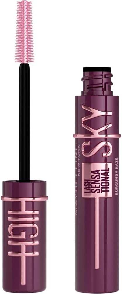 Maybelline Mascara Lash Sensational Sky High Volumizing and Thickening Eyelash Lengthening. Flake Free Formula, Mascara Burgundy Haze Greenwize