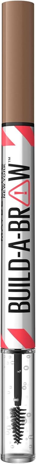 Maybelline New York, Build A Brow: 2 in 1 Brow Pen + Sealing Gel, Real-looking, Fuller Brows, Waterproof, Sweat- & Smudge-resistant, 24H Wear, Vegan Formula, Shade 255: Soft Brown Greenwize