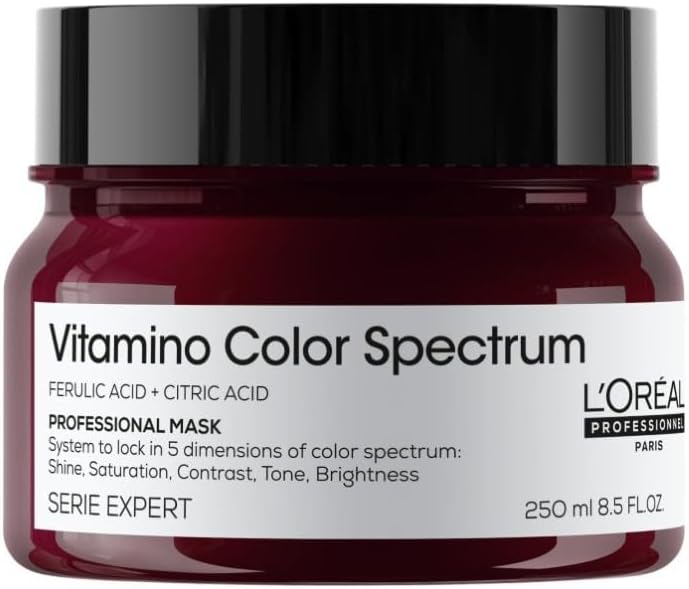 L'Oréal Professionnel Vitamino Color Spectrum Rinse Off Hair Mask 250ml, For Coloured Hair, With Ferulic Acid + Citric Acid, Stronger & Smoother Hair, Conditioner Treatment L'Oréal Professionnel