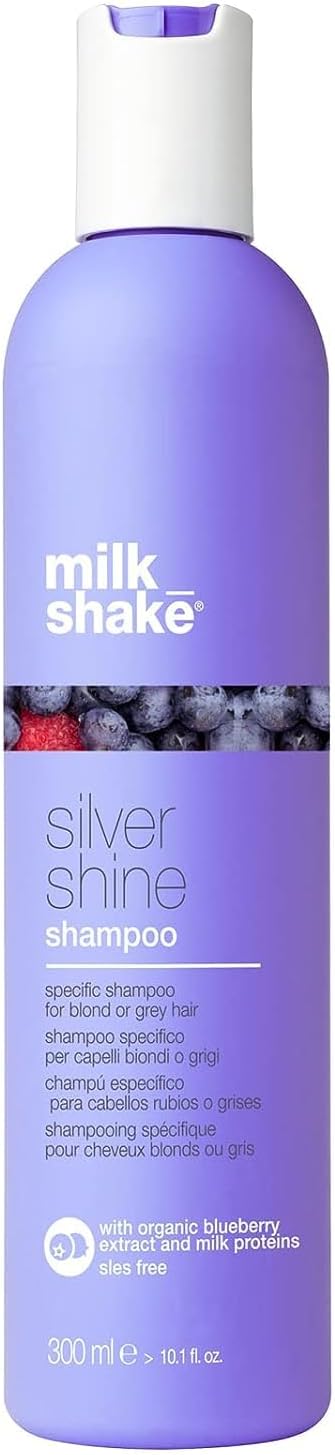milk_shake | Silver Shine Shampoo 300 ml, Specific Anti-Yellow Shampoo for Blonde Natural, White or Grey Hair, with Purple Pigment, Made in Italy Greenwize