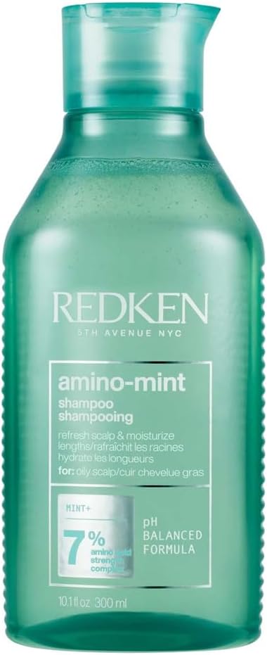REDKEN Scalp Relief Shampoo, Soothing Formula, Cleanses and Purifies Greasy Hair and Sensitised Lengths, Refreshes the Roots and Adds No Weight, Amino Mint, 300 ml Greenwize