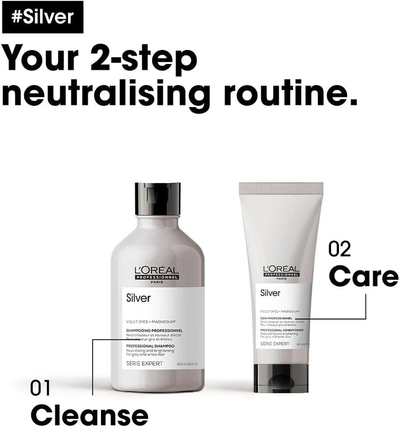 L’Oréal Professionnel | Shampoo, For Grey, White or Light Blonde Hair, Serie Expert Silver Greenwize