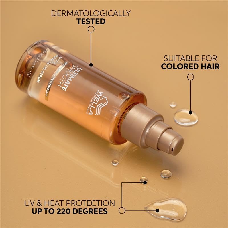 Wella Professionals Ultimate Smooth Shampoo - Nourishing Hair Shampoo With Squalane & Omega 9 - For Dry, Dull & Frizzy Hair (250ml) Wella Professionals