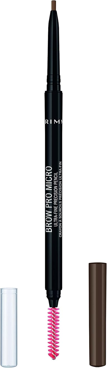 Rimmel London Brow Pro Micro Ultra-Fine Precision Pencil & Brush, Natural-looking Defined Brows, Soft Brown, 0.03 g Greenwize