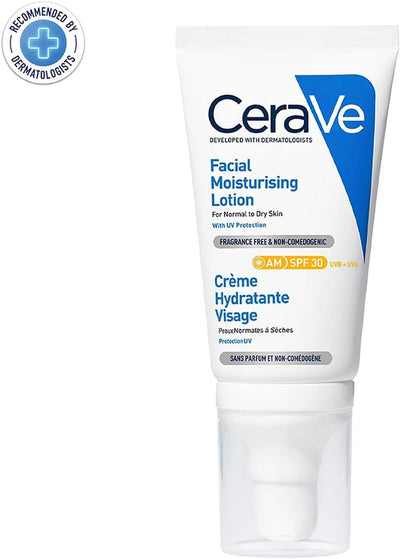 CeraVe AM Facial Moisturising Lotion SPF30 with Ceramides for Normal to Dry Skin 52ml Greenwize