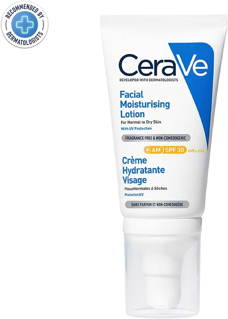 CeraVe AM Facial Moisturising Lotion SPF30 with Ceramides for Normal to Dry Skin 52ml Greenwize