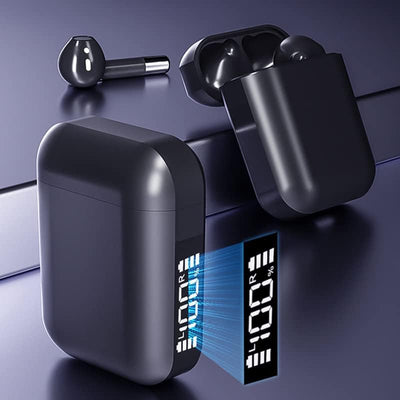 E AP19 In Ear Wireless Earbuds, Noise Cancelling Bluetooth 5.0 Headphones for Music, Games and Calls, Smart Touch Controls, LED Screen Display Charging Case, IPX5 Waterproof,White Greenwize