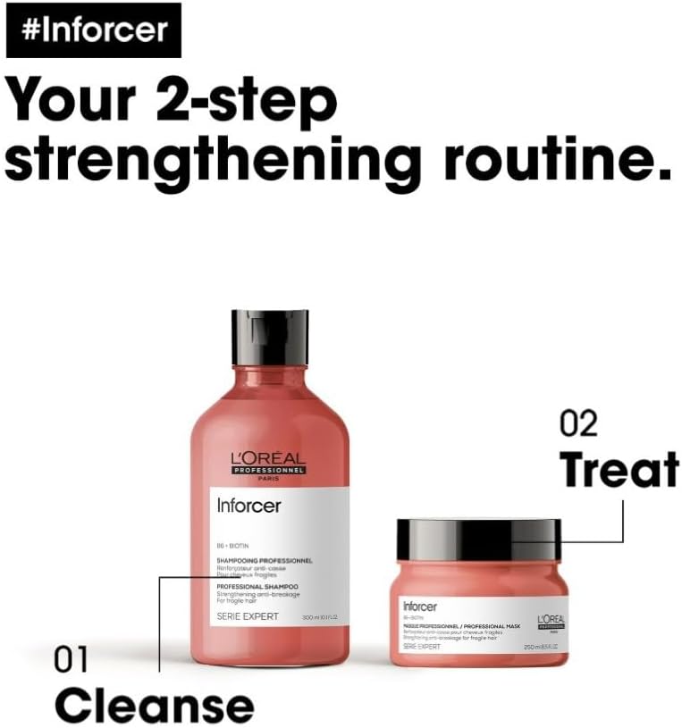 L’Oréal Professionnel | Shampoo, For Fragile, Breaking & Weakened Hair, Serie Expert Inforcer, 300 ml Greenwize