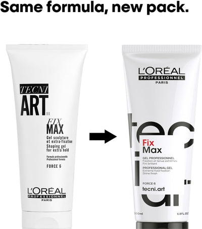 L'Oréal Professionnel Tecni.ART Fix Max Styling Gel, Adds High Shine Finish, No Residue, 200ml Greenwize