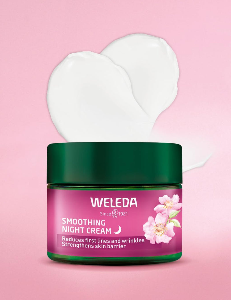 Weleda Smoothing Night Face Cream with Wild Rose & White Tea, Moisturising Cream for Women & Men, Reduces Wrinkles, Age Protect Complex, Vegan, 40ml Greenwize