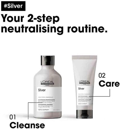 L’Oréal Professionnel Shampoo, For Grey, White or Light Blonde Hair, Serie Expert Silver, 300 ml L'Oréal Professionnel Paris