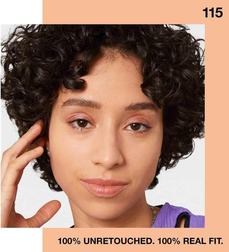 Maybelline Fit Me Foundation, Medium Coverage, Blendable With a Matte and Poreless Finish, For Normal to Oily Skin, Shade: 115 Ivory, 30ml Greenwize