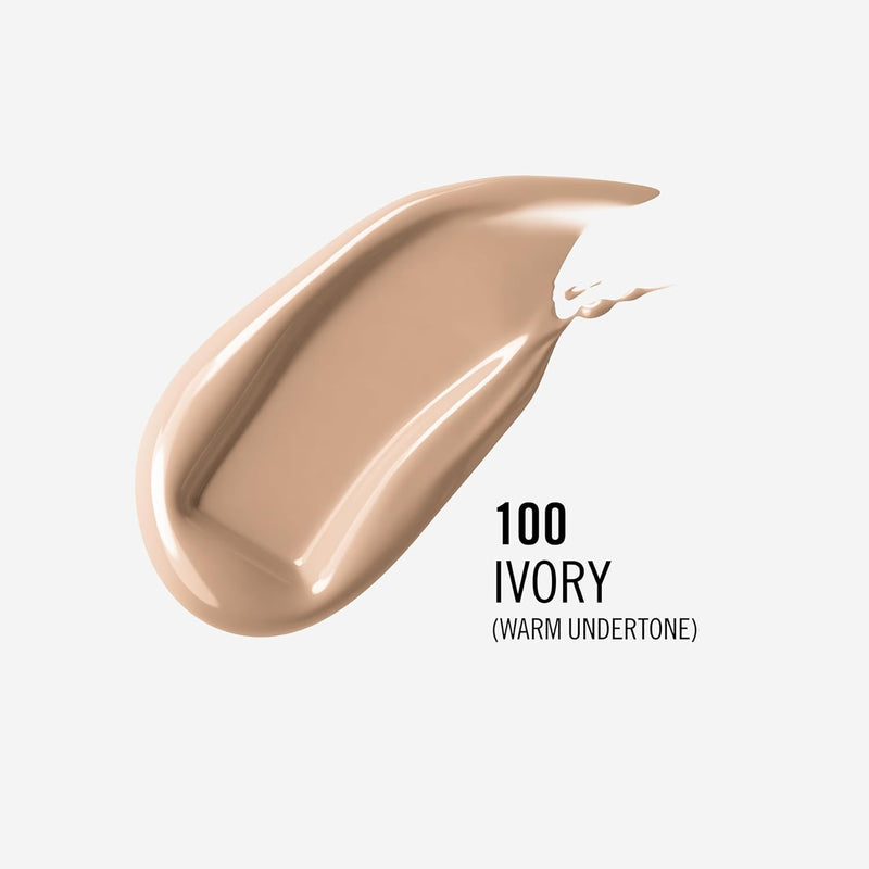 Rimmel Lasting Finish 35Hr Foundation 100 Ivory, Full Coverage, Hydrating, SPF20, Hyaluronic Acid, Vitamin E, 2% Niacinamide, All Day Wear, Vegan, Cruelty Free Rimmel