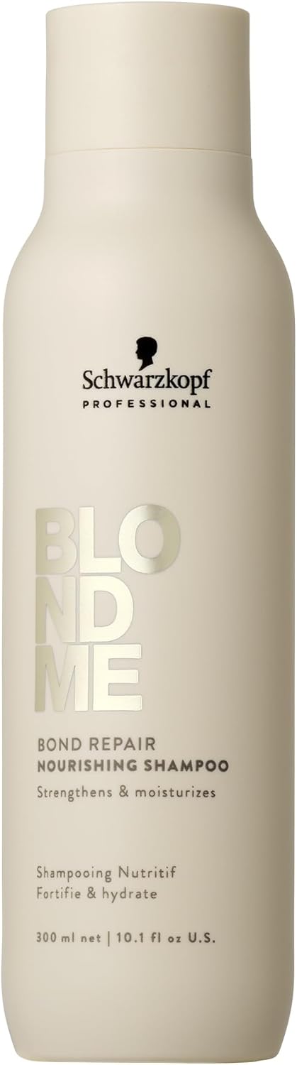 Schwarzkopf Professional BLONDME Bond Repair Nourishing Shampoo Hair Shampoo Smoothing Almond Oil White Tea Deeply Nourishing Hydrating And Softening 300 ml Schwarzkopf