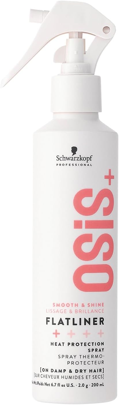 Schwarzkopf Professional OSiS Flatliner Setting Spray Heat Protection Smooth And Shine Reduces Hair Breakage Protect Against Humidity Non Sticky Light Hold 200 ml Schwarzkopf