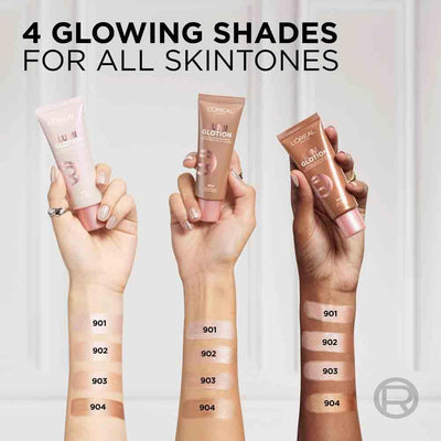 L'Oréal Paris Lumi Glotion, Glow Enhancer, 24h Hydration with Shea Butter & Glycerin, Illuminating Liquid Face Makeup for a Brighter Complexion, Shade 903: Medium Glow, 40ml Greenwize