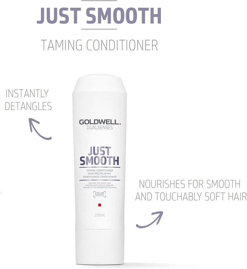 Goldwell Dualsenses Just Smooth Taming Conditioner for Unruly Hair, Frizz Control, 200ml Goldwell