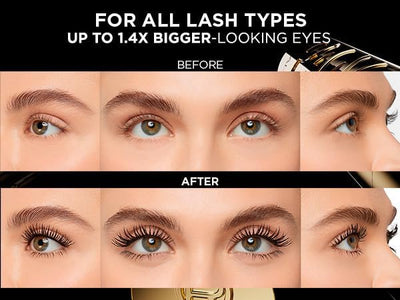 L'Oreal Paris Volumising Mascara, For Intense Volume and a Fanned Out Effect, 1.4x Bigger Looking Eyes, Clump-free Formula, Suitable for Sensitive Eyes, Volume Million Lashes Panorama L'Oreal Paris