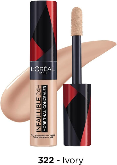L'Oréal Paris Concealer, Full Coverage Makeup for Face, Infallible More Than Concealer, Natural Matte Finish, Up to 24 Hour Wear, for Dark Circles, Blemishes, Uneven Skin Tone, Shade 322 Ivory L'Oréal Paris