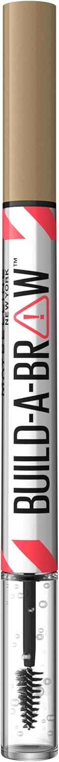 Maybelline New York, Build A Brow: 2 in 1 Brow Pen + Sealing Gel, Real-looking, Fuller Brows, Waterproof, Sweat- & Smudge-resistant, 24H Wear, Vegan Formula, Shade 250: Blonde Greenwize