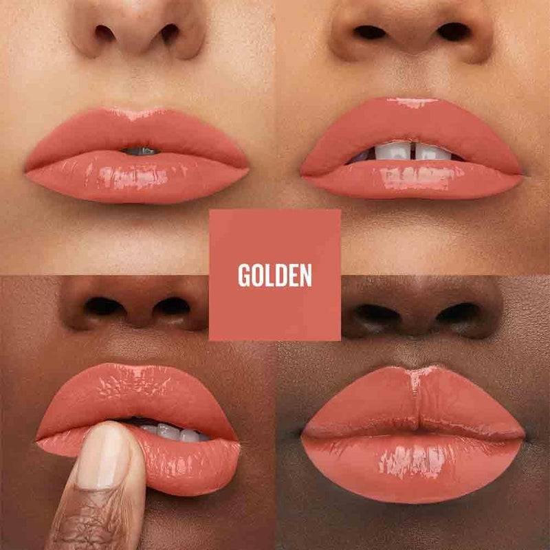 Maybelline New York Lip Colour, Smudge-free, Long Lasting up to 16h, Liquid Lipstick, Shine Finish, SuperStay Vinyl Ink, 105 Golden Maybelline