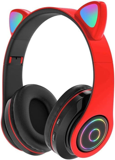 E Cute Cat Ear Headphone B39M Foldable Bluetooth Wireless Over Ear Headset with Microphone Compatible with iPhone/Smartphone/iPad/Tablet (Black) Greenwize