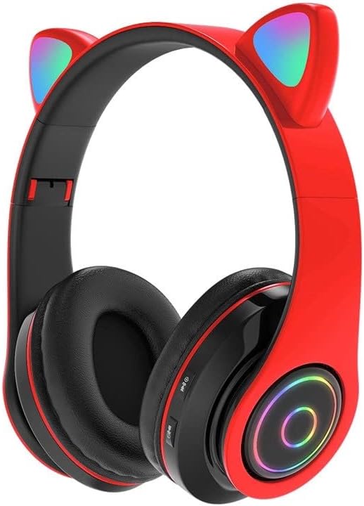 E Cute Cat Ear Headphone B39M Foldable Bluetooth Wireless Over Ear Headset with Microphone Compatible with iPhone/Smartphone/iPad/Tablet (Black) Greenwize