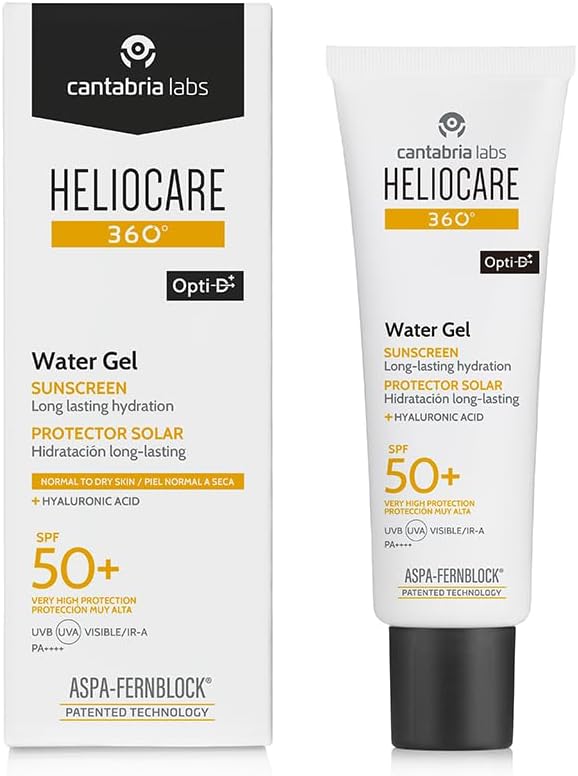 Heliocare 360° Water Gel SPF50+, Hydrating Sun Cream with ASPA-Fernblock+ Technology to Protect Against UVA, UVB, Visible Light and Infrared A-Rays, Lightweight, Anti-Ageing, Cruelty Free (50ml) Greenwize