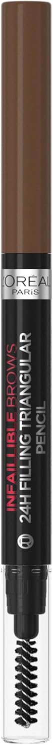 L'Oreal Paris Eyebrow Liner, Brow Filling Triangular Pencil, Natural Matte Finish, With Spoolie Brush, Up to 24H Wear, Infallible 24H, 5.23 Light Brunette Greenwize