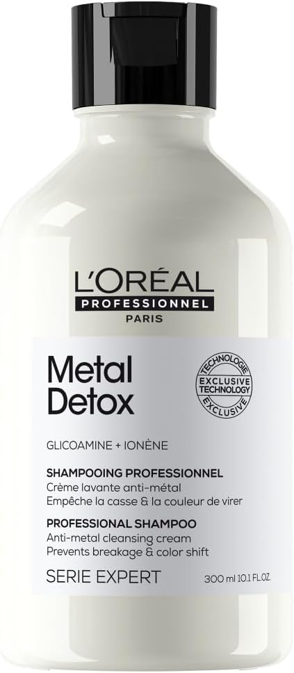 L’Oréal Professionnel Metal Detox Shampoo, Prevent Breakage & Colour Fade from hard water, Prevent Damaged Hair, Sulphate-Free & Vegan, 300ml L&