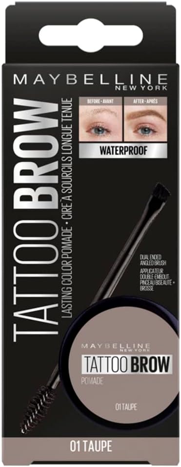Maybelline Eyebrow, Tattoo Brow Longlasting Eyebrow Pomade Pot Taupe Maybelline