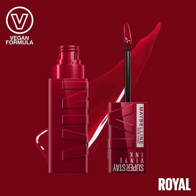 Maybelline Liquid Lipstick, Super Stay Vinyl Ink Liquid Lip Colour, Smudge-free Makeup, Long Lasting up to 16h, Shine Finish, No Budge, Vegan Formula, Maybelline New York, Shade: 55 Royal Greenwize