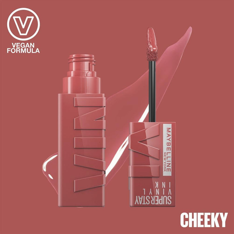 Maybelline Liquid Lipstick, Super Stay Vinyl Ink Liquid Lip Colour, Smudge-free Makeup, Long Lasting up to 16h, Shine Finish, No Budge, Vegan Formula, Maybelline New York, Shade: 35 Cheeky Greenwize