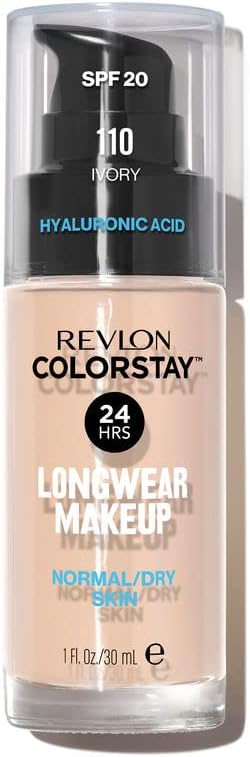 Revlon Color Stay Liquid Foundation Makeup for Normal/Dry Skin SPF 20, Longwear with Medium-Full Coverage and Natural Finish, Oil Free, 110, 30 ml (Pack of 1) Revlon