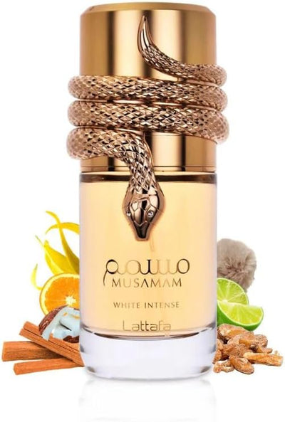 Lattafa Musamam White Intense Eau de Parfum Spray for Unisex, 3.4 Ounce Lattafa