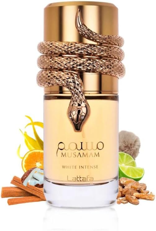 Lattafa Musamam White Intense Eau de Parfum Spray for Unisex, 3.4 Ounce Lattafa