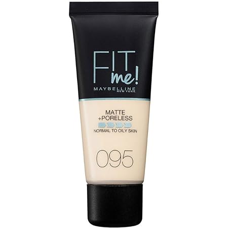 Maybelline Fit Me Foundation, Medium Coverage, Blendable With a Matte and Poreless Finish, For Normal to Oily Skin, Shade: 095 Fair Porcelain, 30ml Maybelline