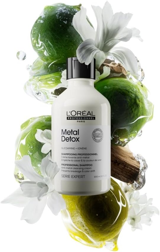 L’Oréal Professionnel Metal Detox Shampoo, Prevent Breakage & Colour Fade from hard water, Prevent Damaged Hair, Sulphate-Free & Vegan, 300ml L&