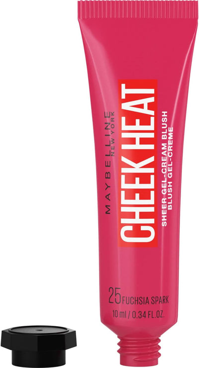 Maybelline Blusher Cheek Heat Water Infused Hydrating Gel Sheer Blusher 25 Fuchsia Spark Maybelline
