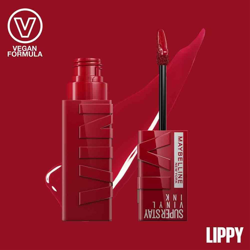 Maybelline Liquid Lipstick, Super Stay Vinyl Ink Liquid Lip Colour, Smudge-free Makeup, Long Lasting up to 16h, Shine Finish, No Budge, Vegan Formula, Maybelline New York, Shade: 10 Lippy Greenwize