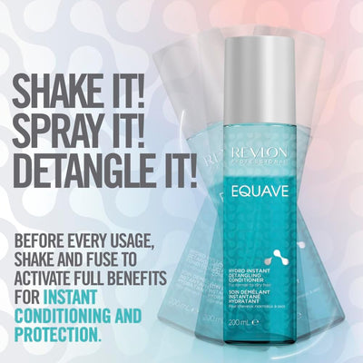 REVLON PROFESSIONAL EQUAVE HYDRO BI-PHASE DETANGLING CONDITIONER FOR NORMAL TO DRY HAIR, Detangling Conditioner, Leave-In Conditioner With Heat Protection, Hair-Smoothing Leave-In Conditioner – 200 ML REVLON PROFESSIONAL