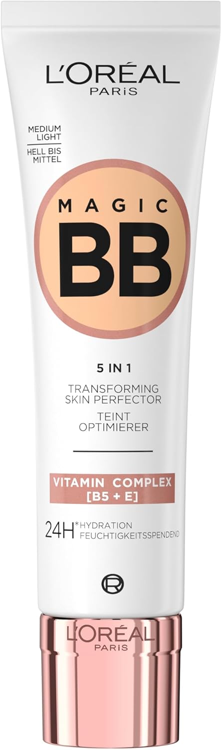 L'Oréal Paris, Moisturizing and Unifying Tinted Cream, With Vitamins B5 and E, Hydrated Skin Up to 24 Hours, With SPF 20, 03 Medium Light, 30 ml (packaging may vary) Greenwize