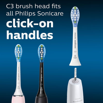 Philips Sonicare Original C3 Premium Plaque Defence Standard Sonic Toothbrush Heads - 4 Pack in White (Model HX9044/17) Philips